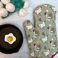 Load image into Gallery viewer, Barnyard Chickens Oven Mitt