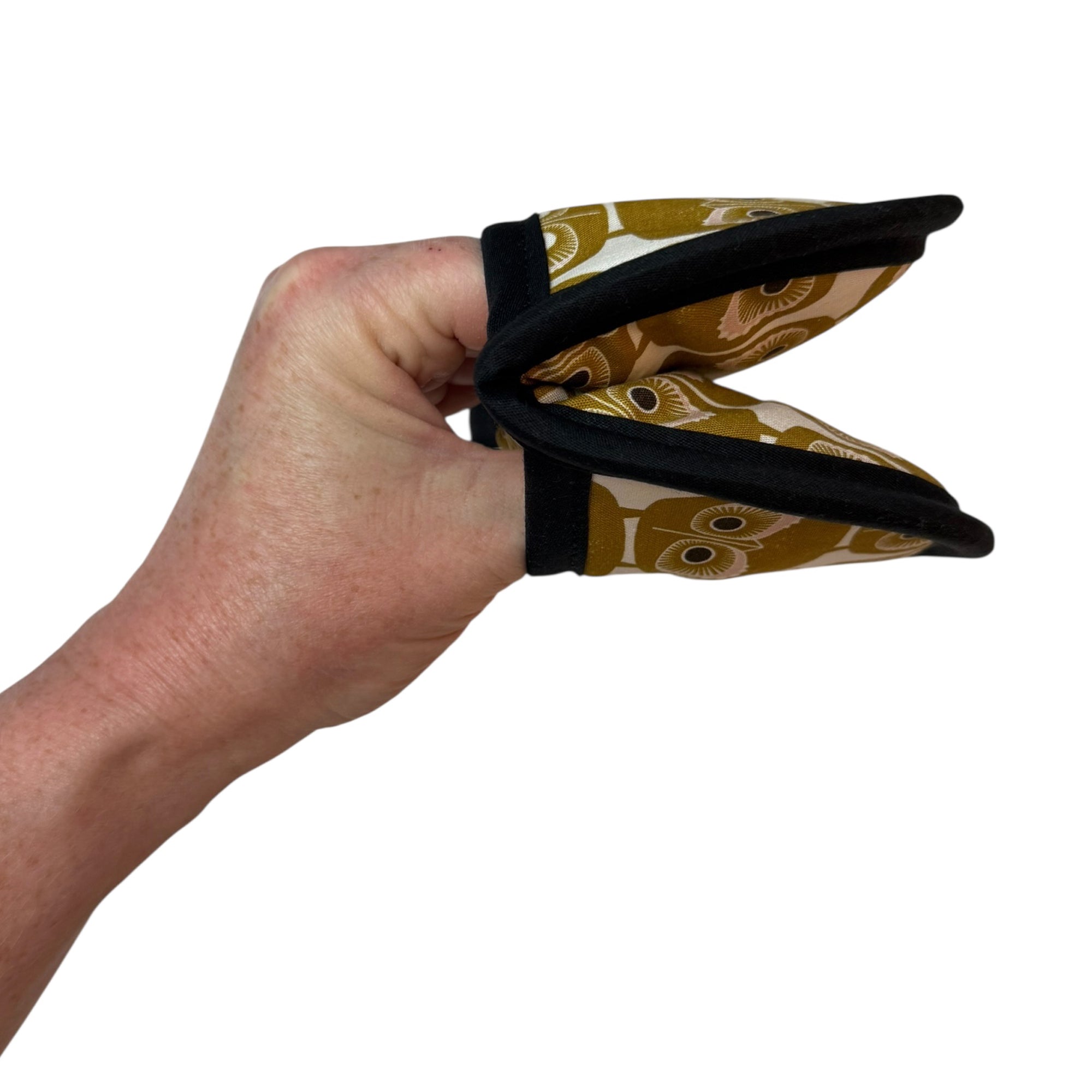 Gold Owls Mini Pincher Mitt