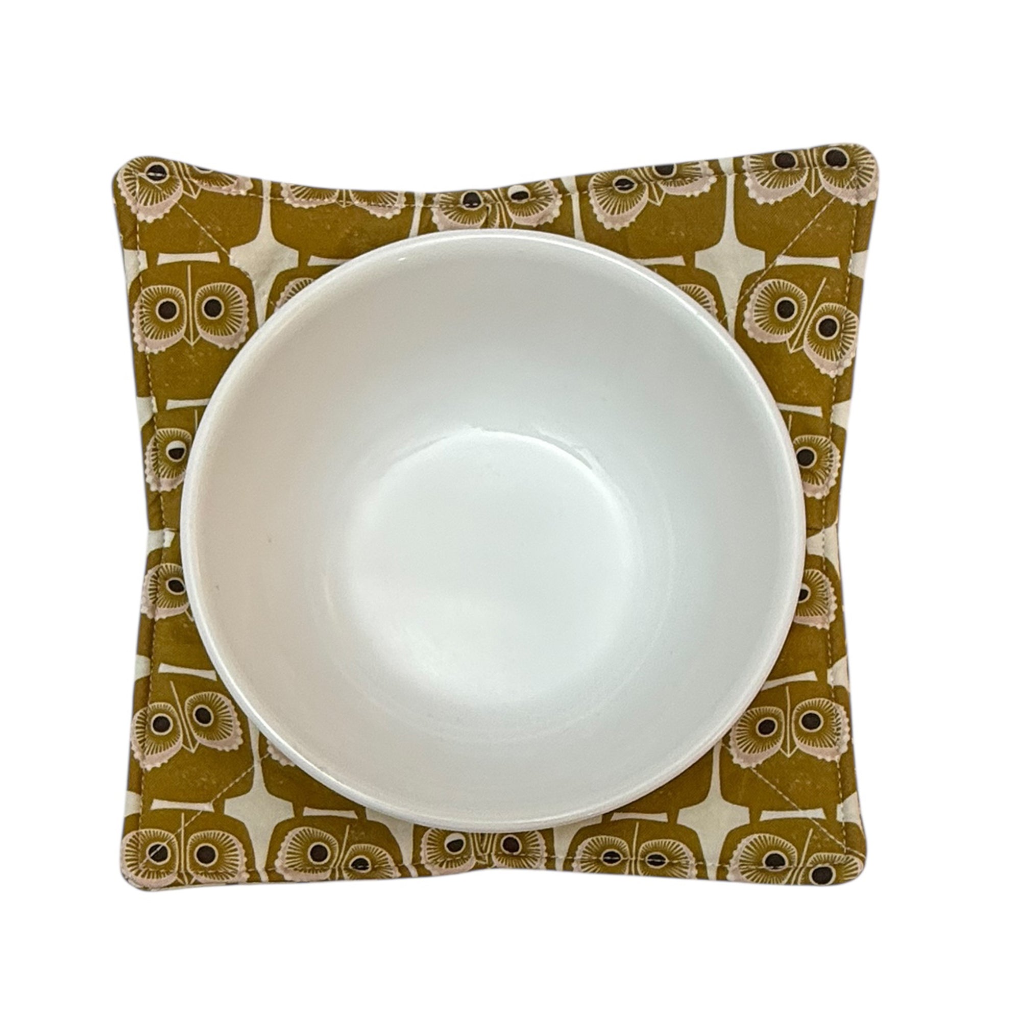Gold Owls Microwave Bowl Cozy