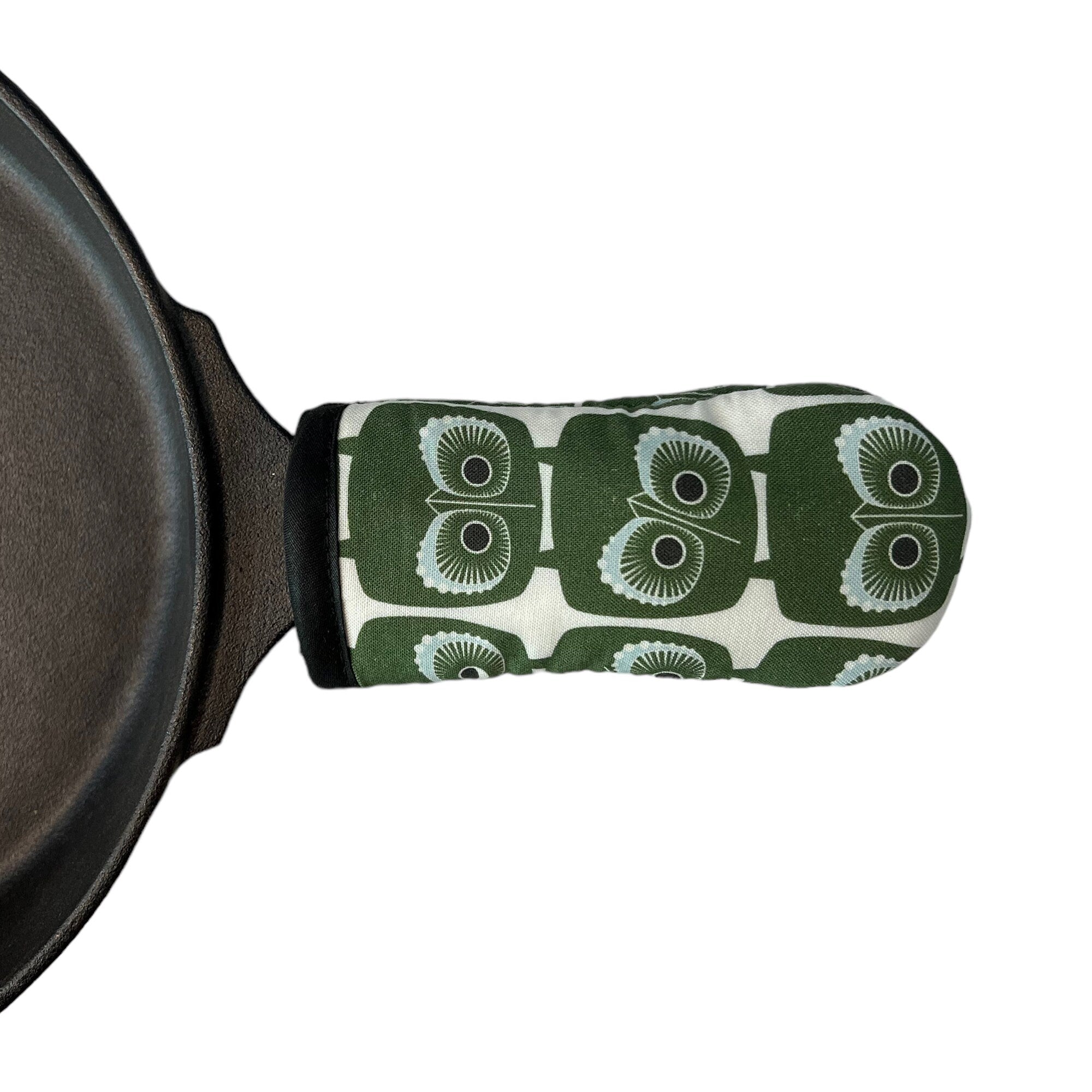 Green Owls Cast Iron Handle Mitt