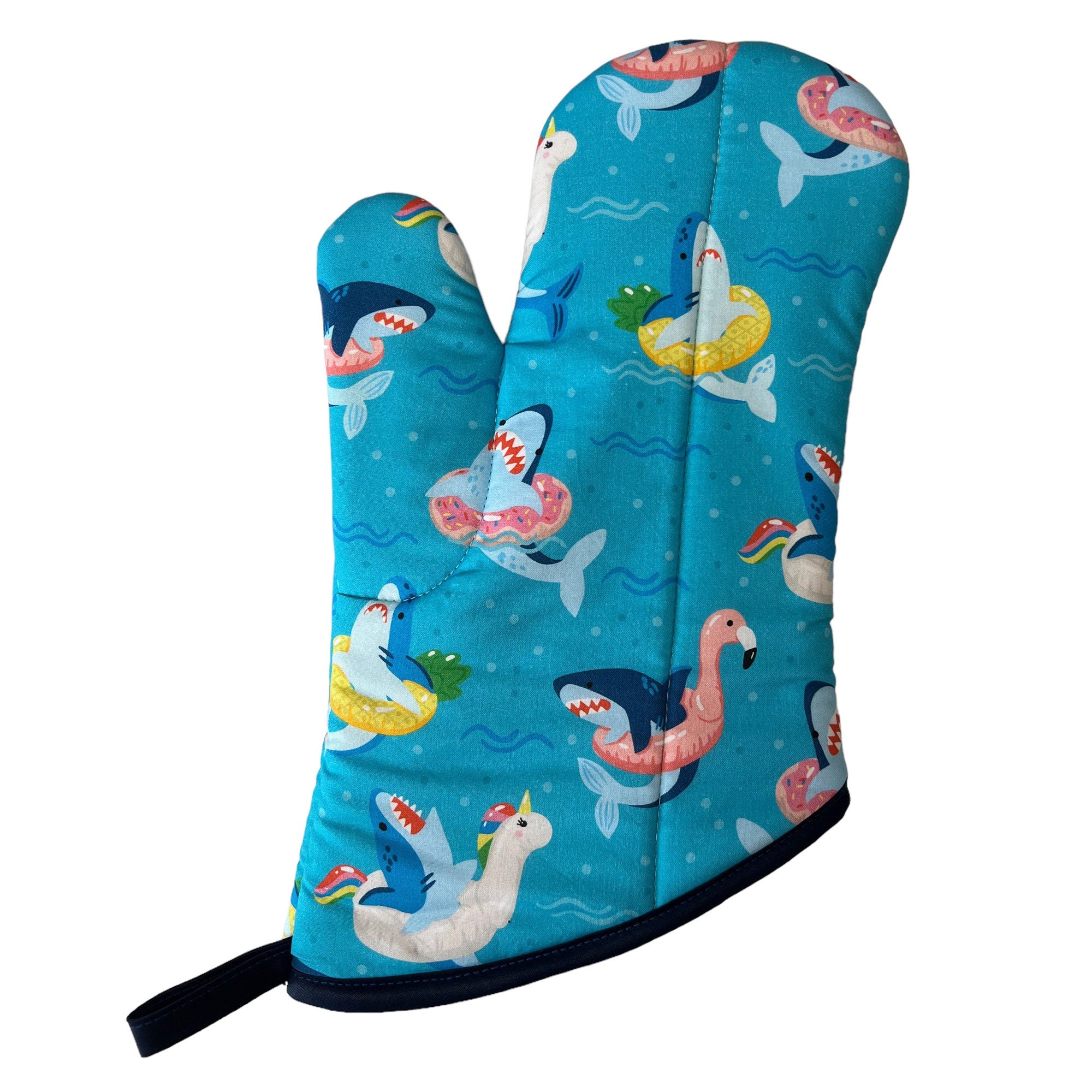 Shark Pool Party Oven Mitt