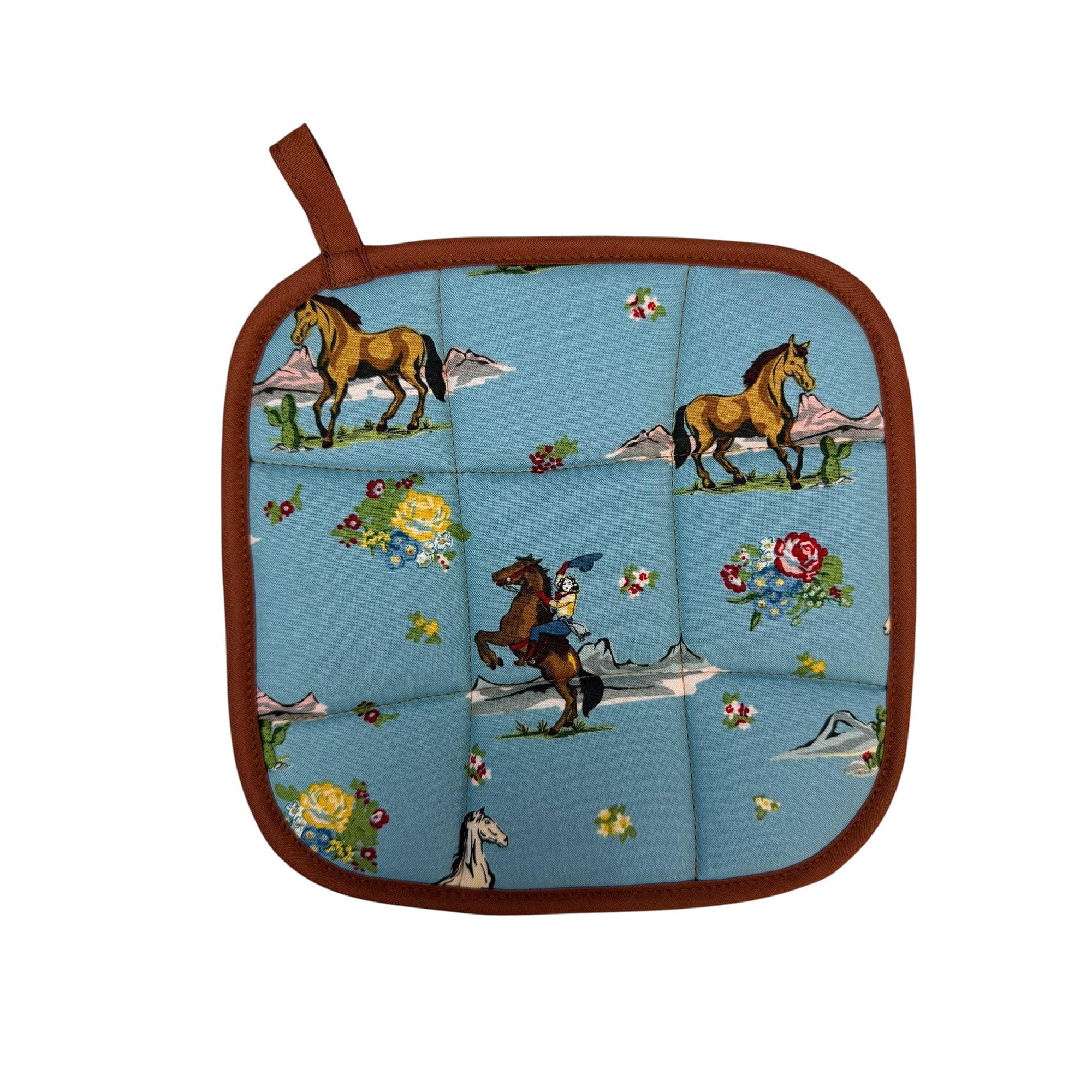 Cowgirl Rides On Pot Holder