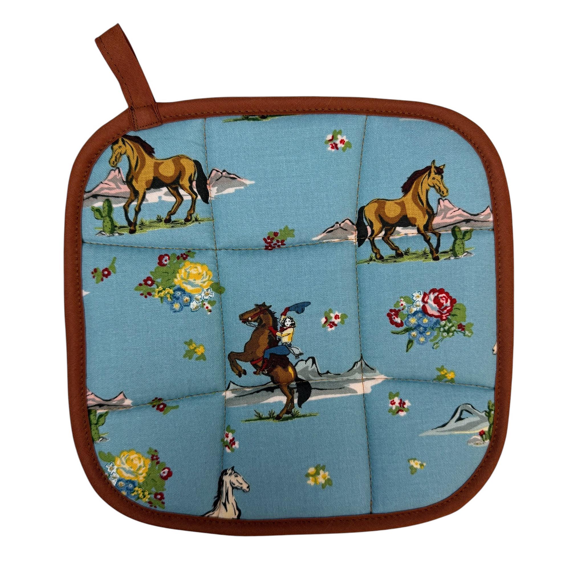 Cowgirl Rides On Pot Holder