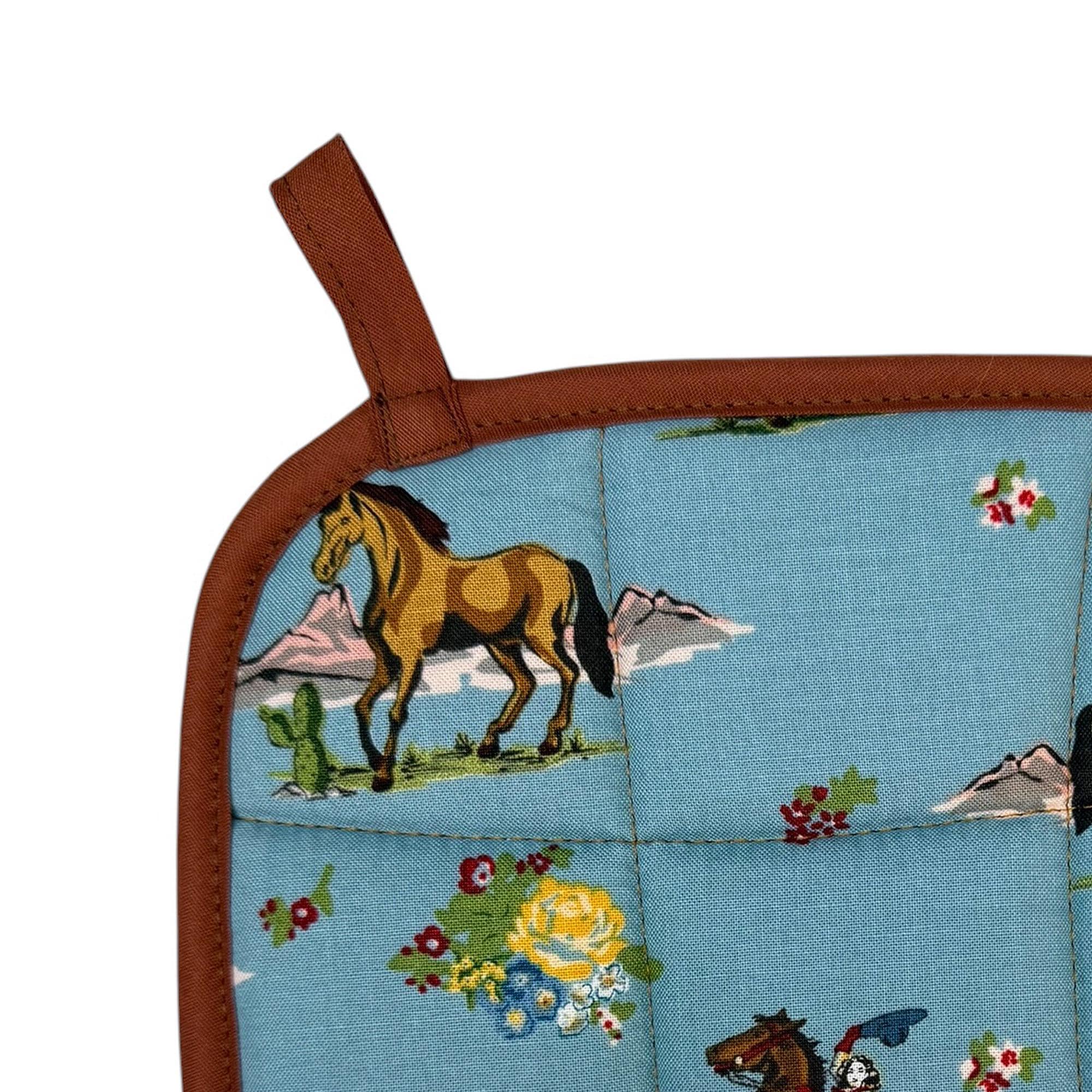 Cowgirl Rides On Pot Holder
