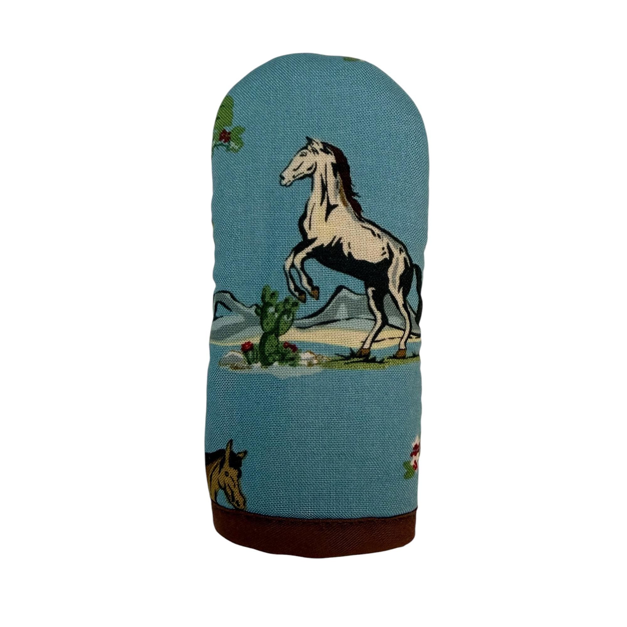 Cowgirl Rides On Cast Iron Handle Mitt
