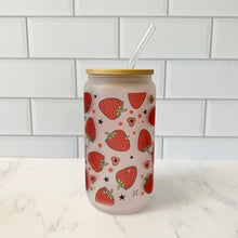 Load image into Gallery viewer, Strawberries Glass Tumbler
