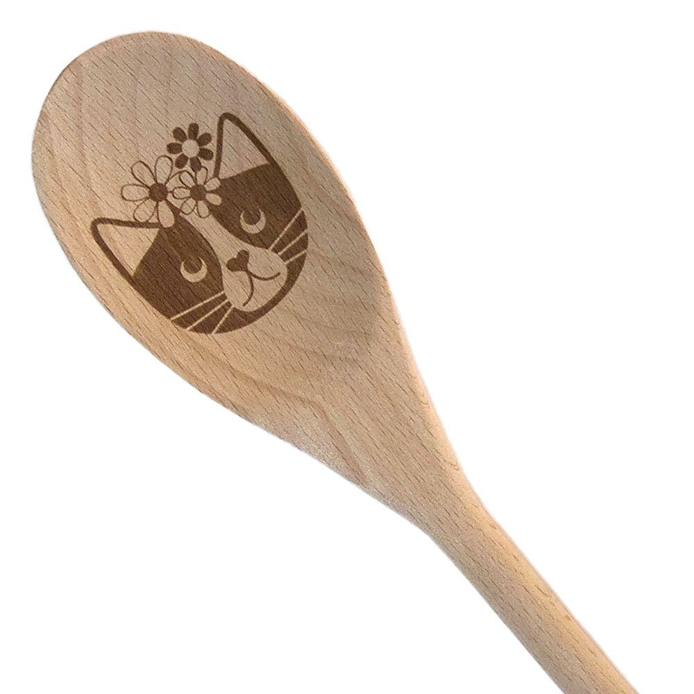 Flower Cat Wooden Spoon