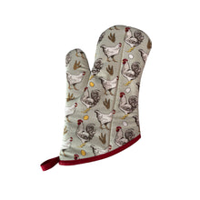 Load image into Gallery viewer, Barnyard Chickens Oven Mitt
