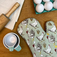 Load image into Gallery viewer, Barnyard Chickens Oven Mitt
