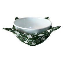 Load image into Gallery viewer, Green Owls Microwave Bowl Cozy
